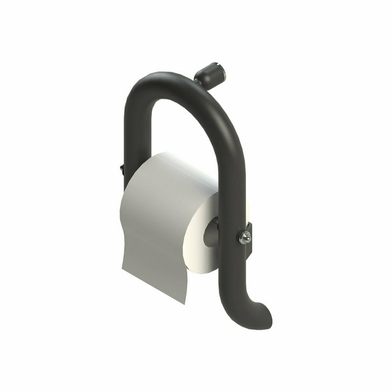 2-in-1 Toilet Roll Holder with Integrated Grab Bar