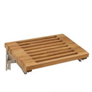 18" Wall Mount Fold Down Teak Shower Bench with Slot Openings
